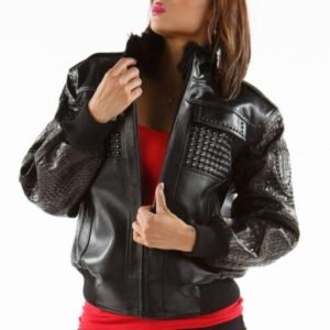 Ladies Pelle Pelle MB Bomber Black Leather Jacket