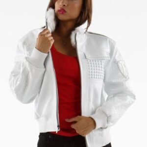 Ladies Pelle Pelle MB Bomber Leather White Jackets