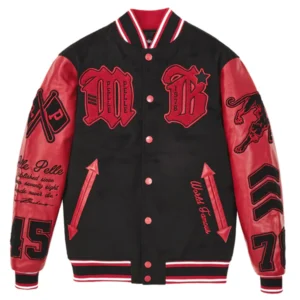 Pelle Pelle Black & Red Varsity Jacket