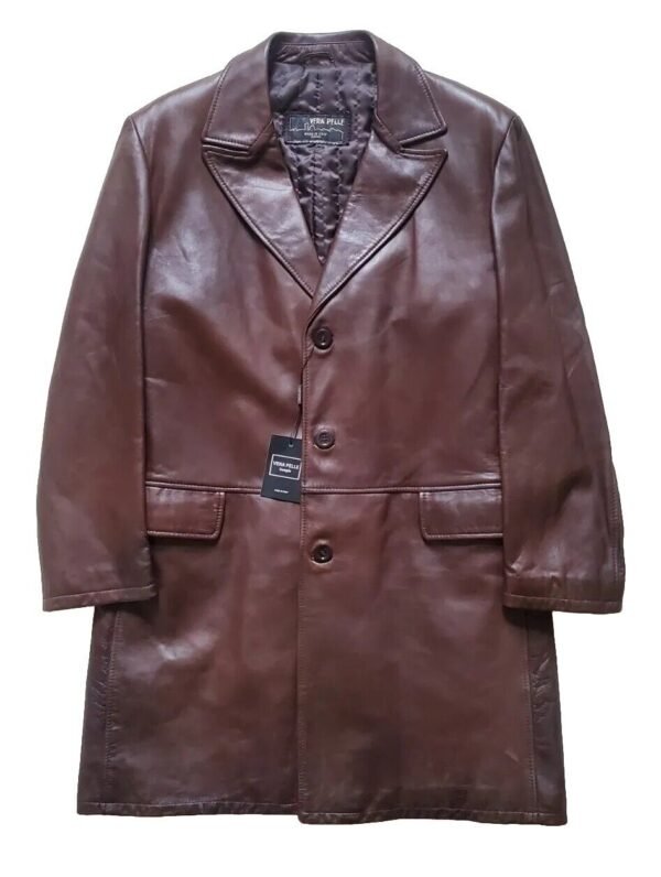 Pelle Pelle Brown Leather Trench Coat