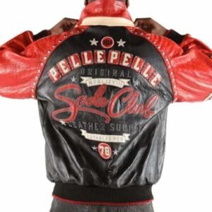 Pelle Pelle Original Soda Club Black and Red Leather Jacket