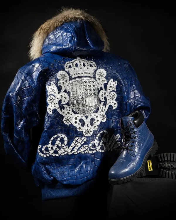 Pelle Pelle Crest Leather Blue Jacket