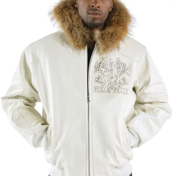 Pelle Pelle Mens Forever Fearless White Leather Jackets