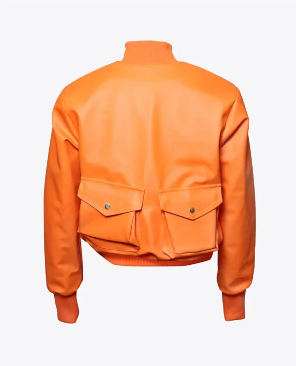 Juice Wrld Or­ange Avi­a­tor Jack­et