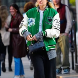 Gigi Hadid Green Varsity Jacket