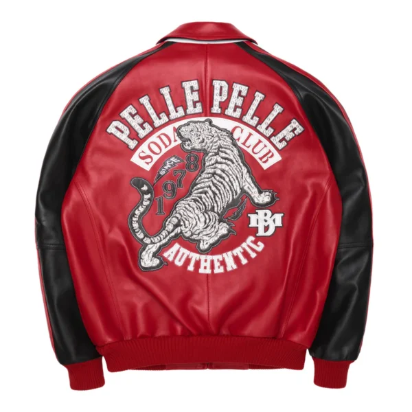 Pelle Pelle 1978 Soda Club Tiger Red Leather Jacket