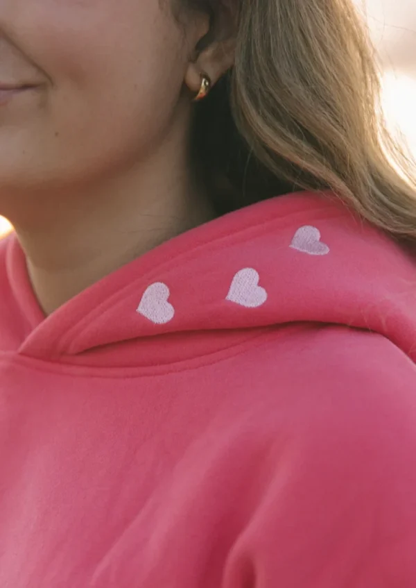 Pink Palm Puff Chasing Sunsets Hibiscus Hoodies