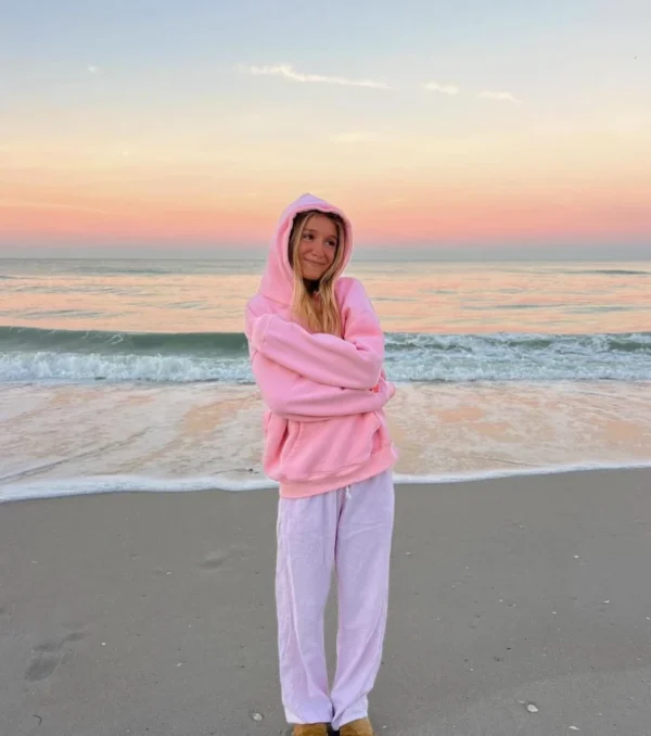 Pink Palm Puff To Live For The Hope Of It All Pink Oversized Hoodie